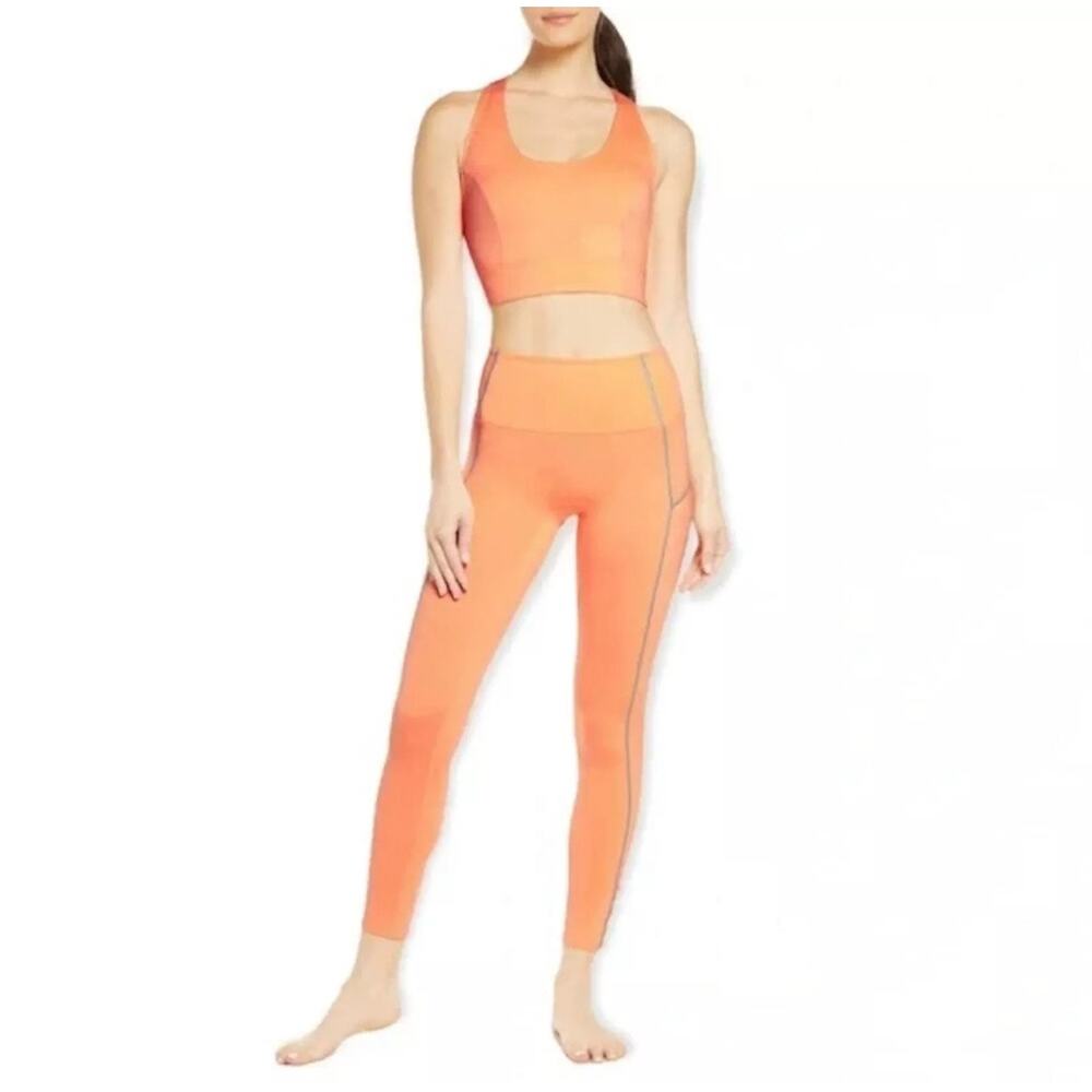 Free People Movement You’re A Peach Sport Leggings Size XS 7/8 Length Orange Gym - Picture 5 of 11